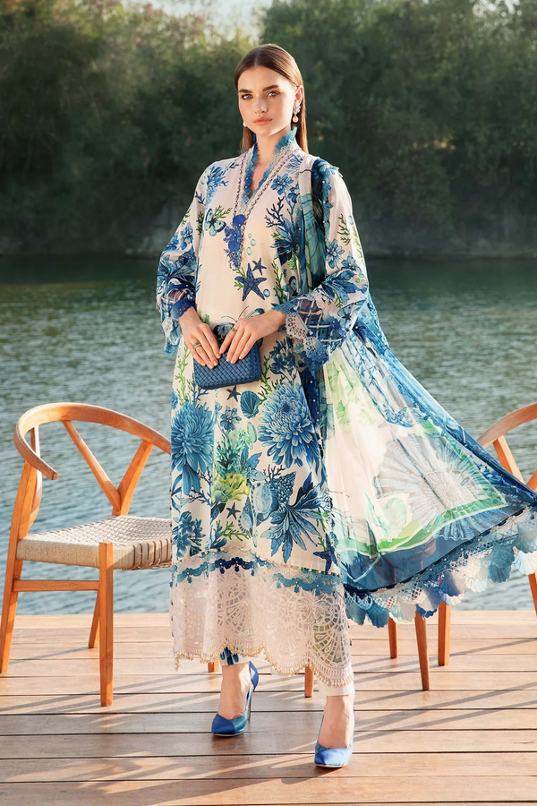 Maria.B Mprints 2025 Luxury Lawn Embroidered Collection MPT 2510 B