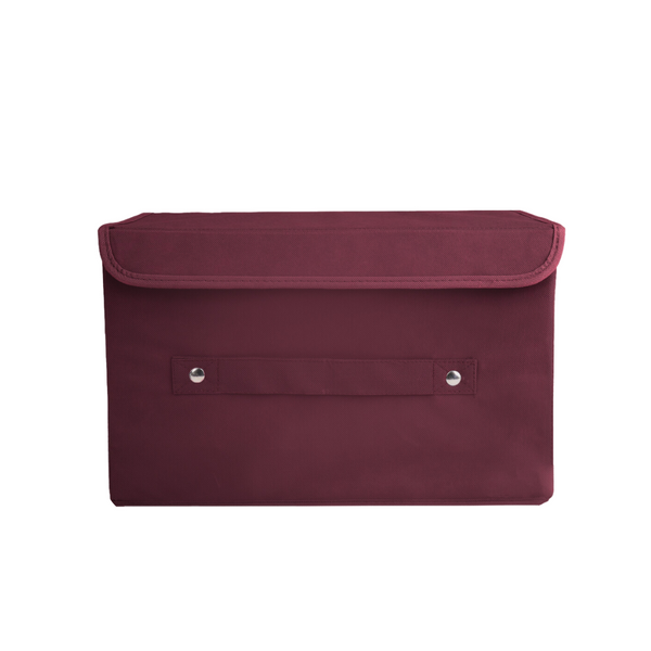Qoolish Pack of 1 Maroon Storage Box with Lid ! ( Available in 4 Color's)