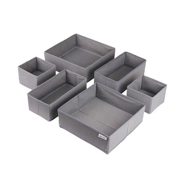 Qoolish Pack of 6 Grey Drawer Organizer Set