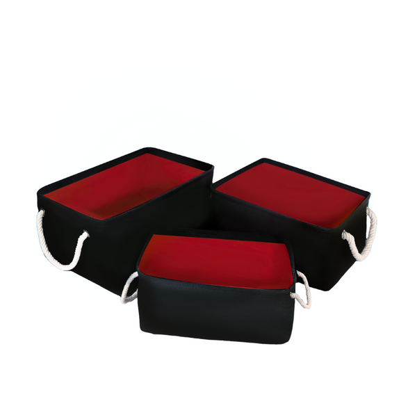 Qoolish Pack of 3 Baby Basket Black