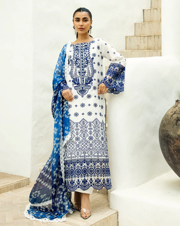 Zainab Chottani Luxury Lawn Embroidered 3 Piece Unstitched Reem - 8A