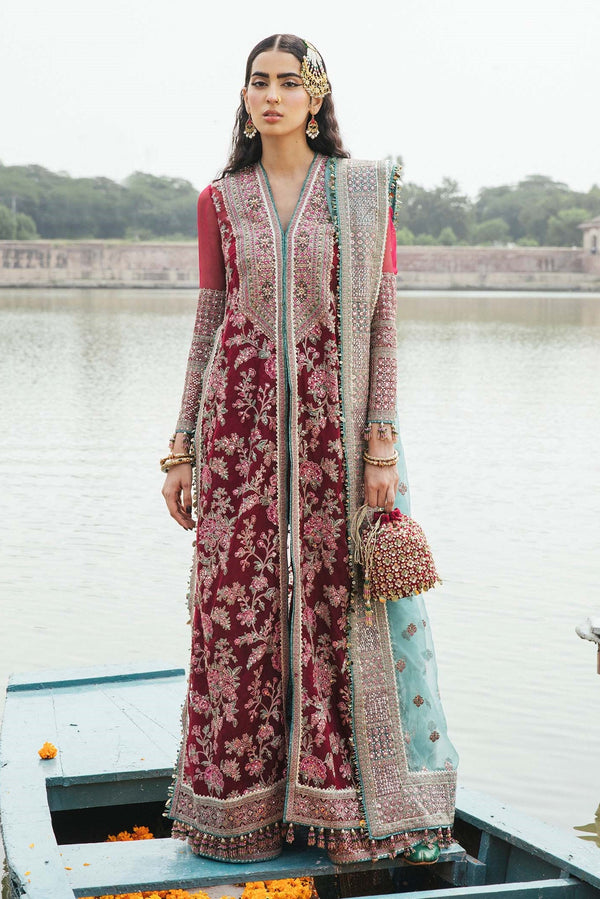 Hussain Rehar Luxury Lawn Embroidered 3 Piece Unstitched Ruby