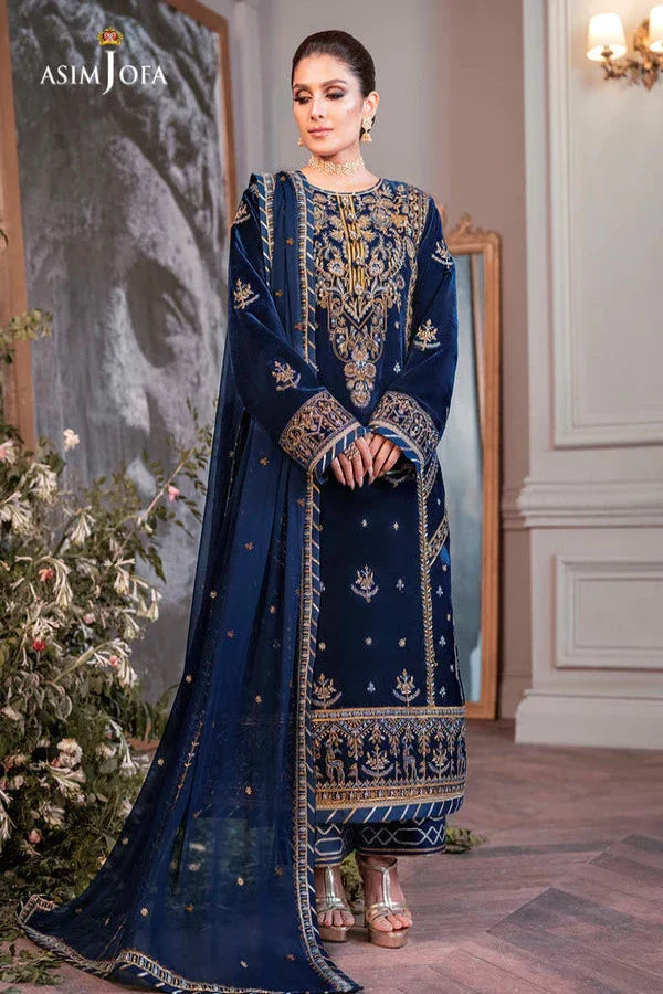 Asim Jofa The Ayeza Edit Luxury Velvet Collection Unstitched 3 Pieces AJ-08