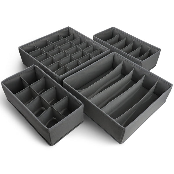 Qoolish 4-Pack Undergarments Drawer Organizers (Available in 6 Colors)