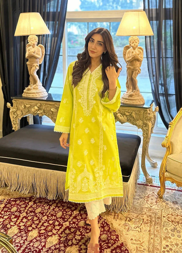 Naarj Luxury Lawn Collection 3 Pieces Unstitched Tanacetum - Neon