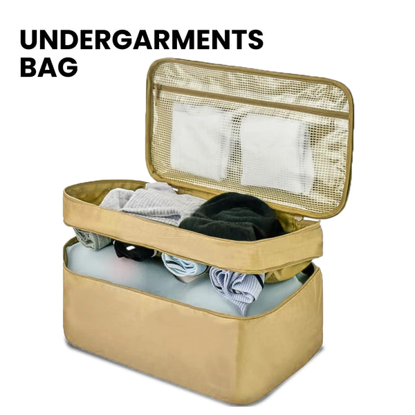 Undergarments Organizer Bag for Travel & Storage - Beige