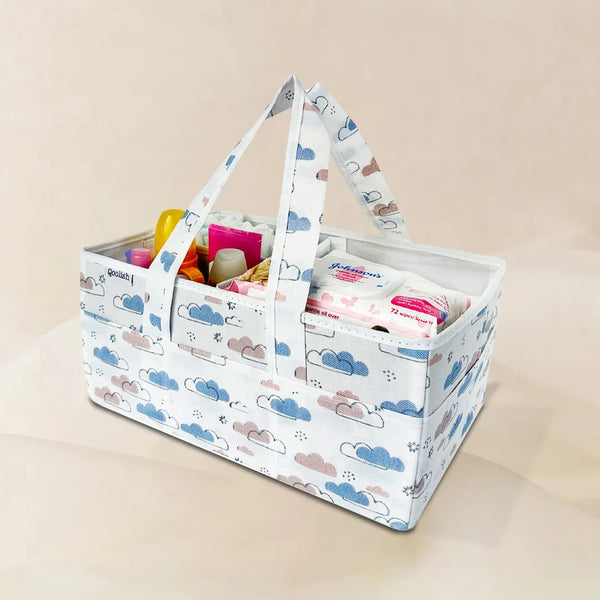 Diaper Caddy - Dreamy Clouds Warm Neutral tones