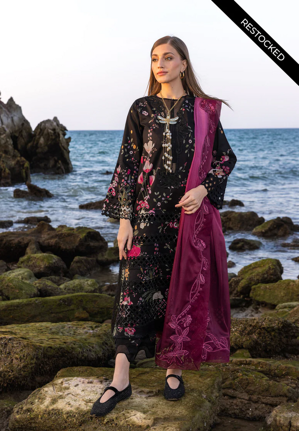 Crimson Luxury Lawn Embroidered Collection FLOW MIDNIGHT BOLD LAWN D4 B